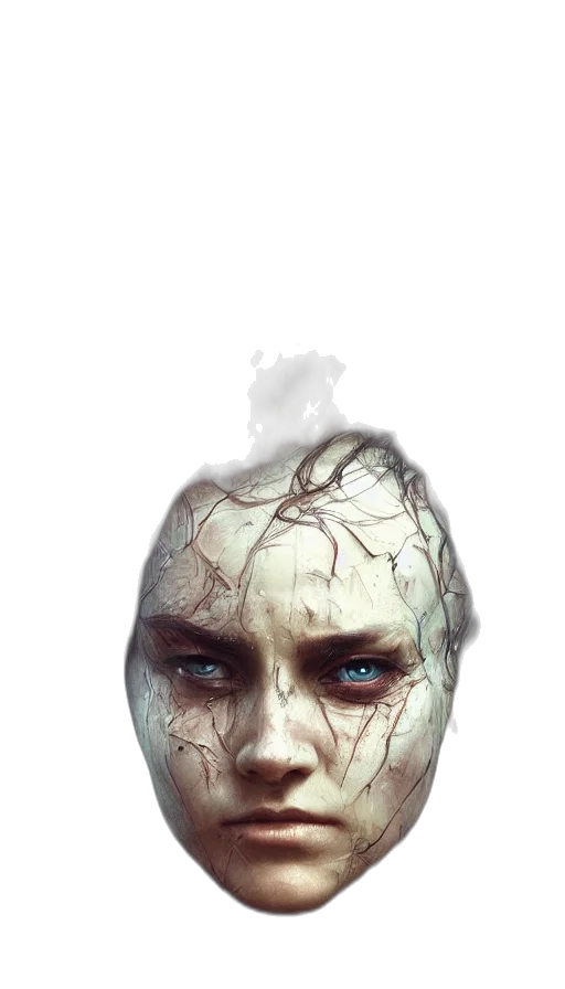 face, mask, creature, hair transparent PNG cut-out