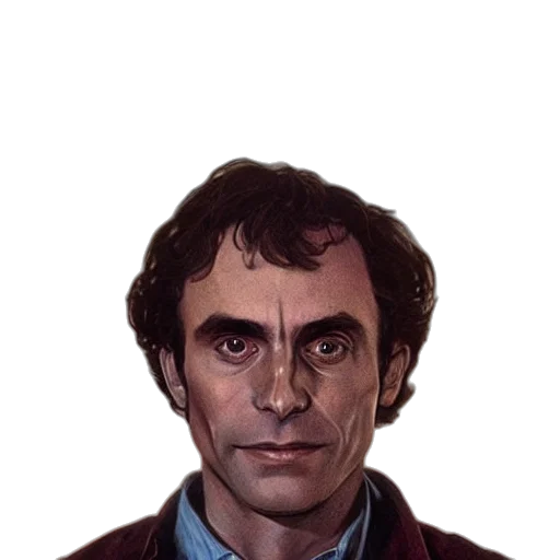 face, jacket, staff, comic book art transparent PNG cut-out