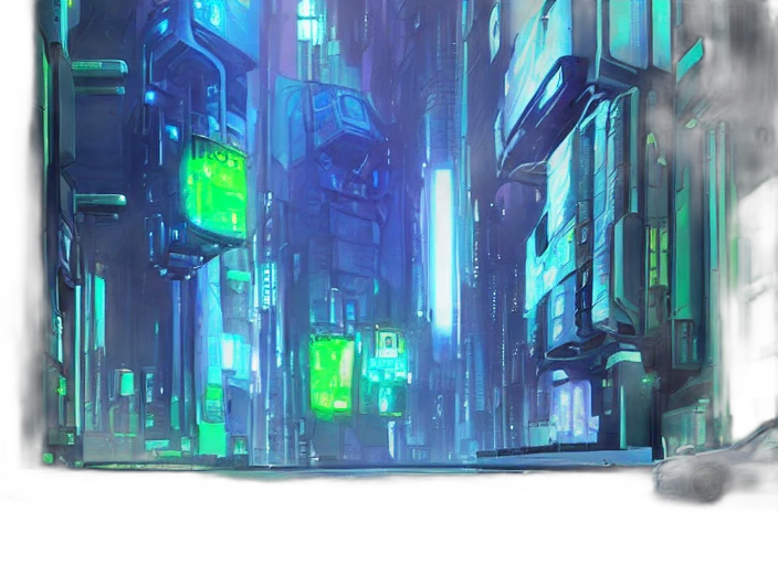 robot, cyberpunk, concept art, vaporwave transparent PNG cut-out