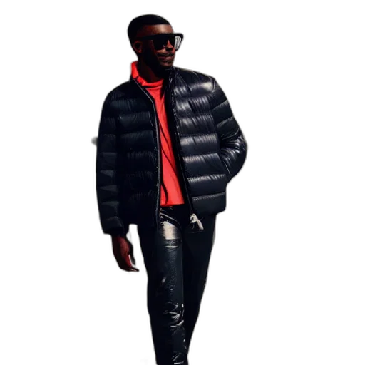 jacket, 3d render, photorealistic, concept art, cartoon, monochrome, dark, black transparent PNG cut-out