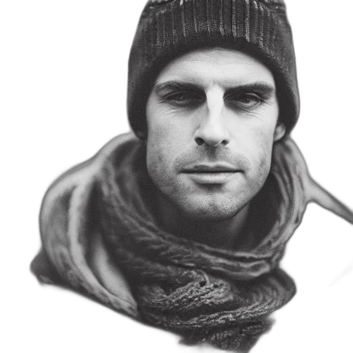hat, face, jacket, weapon transparent PNG cut-out