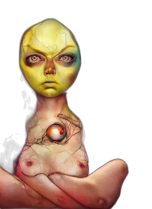 mask, face, creature, robot, concept art, fantasy art, 3d render, comic book art transparent PNG cut-out