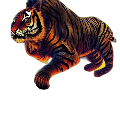 animal, creature, fantasy art, watercolor, photorealistic, concept art, tiger, made transparent PNG cut-out