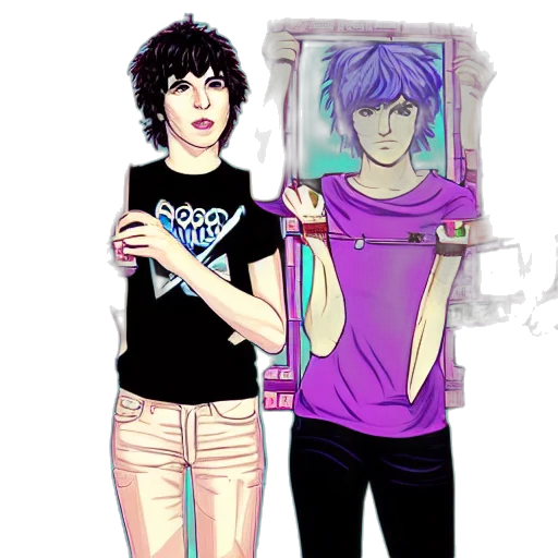 cartoon, anime, vaporwave, comic book art, neon lights, outer space, pastel, blue transparent PNG cut-out