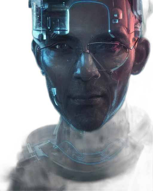 robot, face, cyberpunk, concept art transparent PNG cut-out