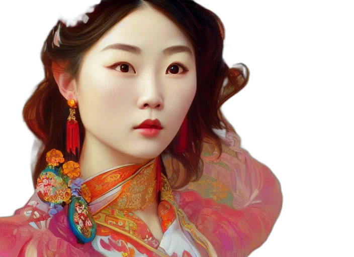 face, photorealistic, oil painting, fantasy art transparent PNG cut-out