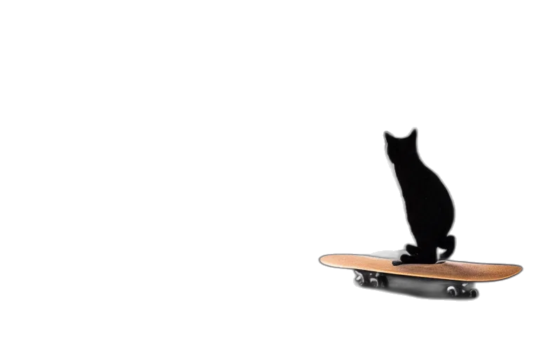 animal, weapon, robot, staff, concept art, cat, riding, skateboard transparent PNG cut-out