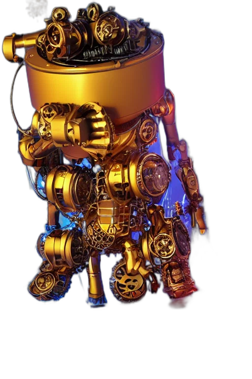 robot, weapon, animal, staff, concept art, 3d render, cyberpunk, fantasy art transparent PNG cut-out