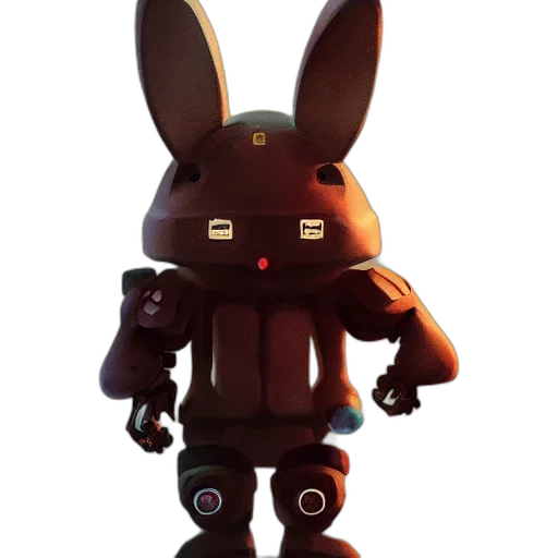 robot, creature, jacket, staff, concept art, 3d render, cyberpunk, pixel art transparent PNG cut-out