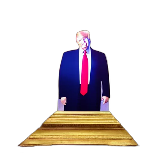 staff, mask, furniture, crown, 3d render, vaporwave, concept art, portrait transparent PNG cut-out