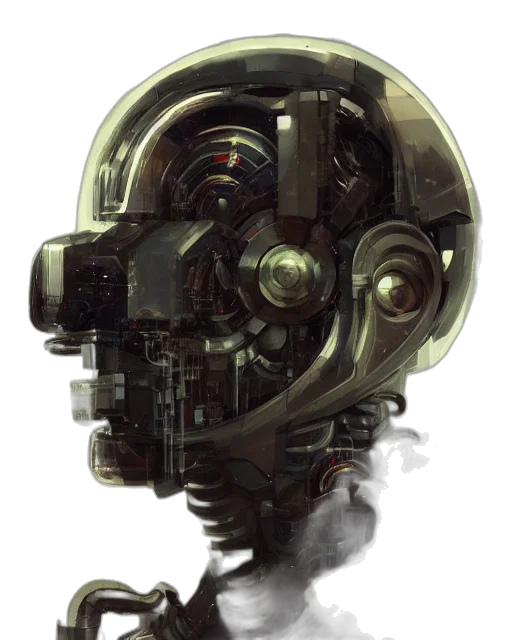robot, mask, face, weapon transparent PNG cut-out
