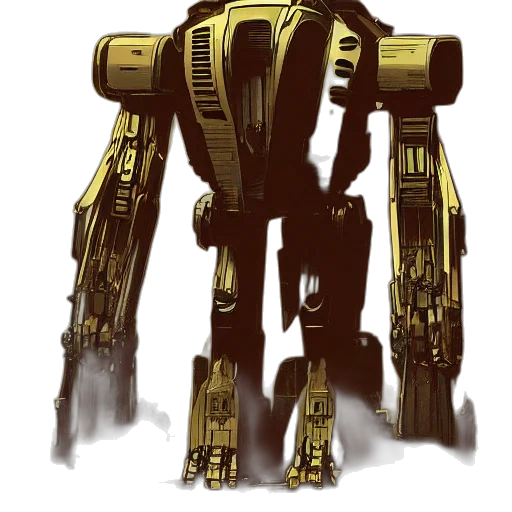 robot, weapon, concept art, cyberpunk transparent PNG cut-out