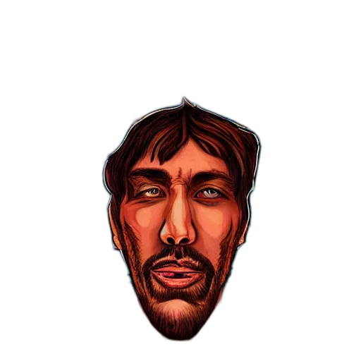 face, mask, creature, hair, cartoon, photorealistic, pixel art, watercolor transparent PNG cut-out