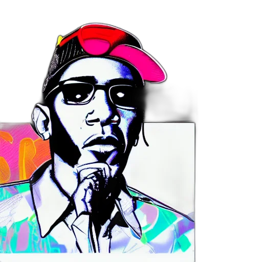 hat, cartoon, vaporwave, pixel art, comic book art, obama, fashionable, soundcloud transparent PNG cut-out