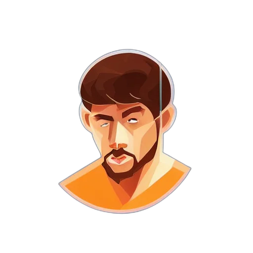 face, cartoon, pixel art, photorealistic transparent PNG cut-out
