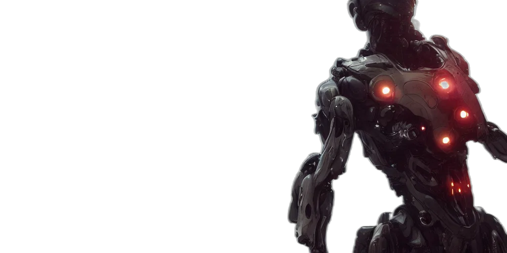 robot, creature, concept art, 3d render, cyberpunk, sci, suit, panels transparent PNG cut-out