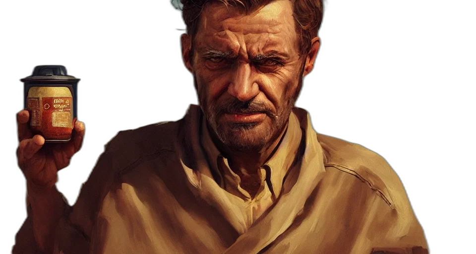 face, staff, jacket, weapon transparent PNG cut-out