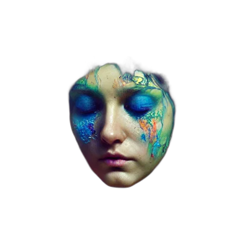 face, mask, jewelry, creature, fantasy art, photorealistic, watercolor, concept art transparent PNG cut-out