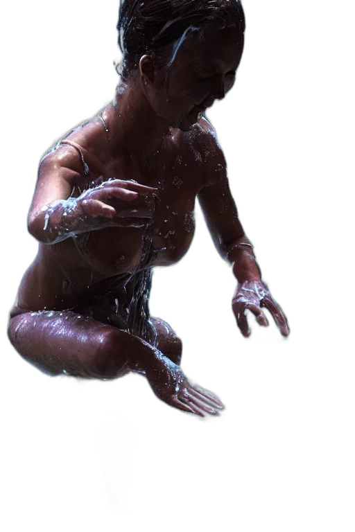 creature, mask, hair, staff, 3d render, photorealistic, concept art, cyberpunk transparent PNG cut-out