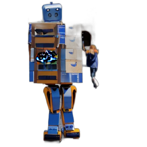 robot, staff, pixel art, concept art transparent PNG cut-out