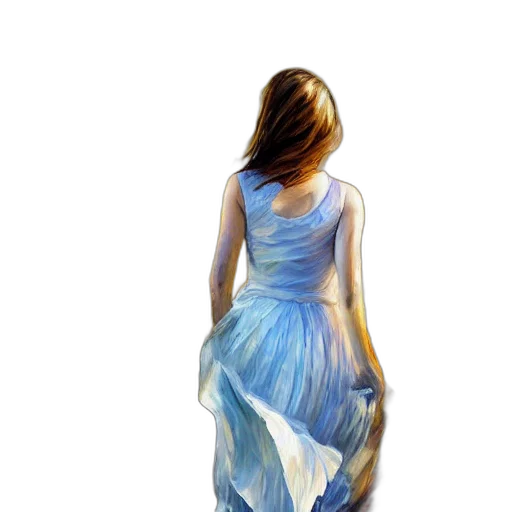 dress, jewelry, hair, photorealistic, oil painting, concept art, watercolor, underwater transparent PNG cut-out