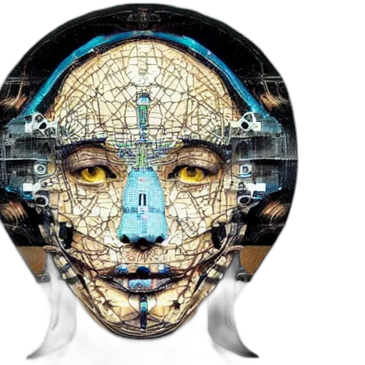 mask, robot, face, cyberpunk, concept art, 3d render, artificial, intelligence transparent PNG cut-out