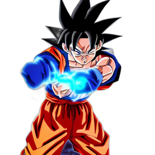 staff, concept art, comic book art, 3d render, anime, goku, demon, kamehameha transparent PNG cut-out
