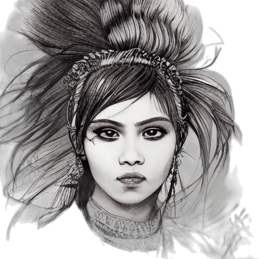 face, crown, pencil sketch, photorealistic, fantasy art, concept art, monochrome, dark transparent PNG cut-out