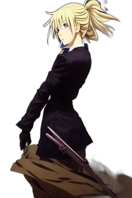 staff, weapon, sword, jacket, anime, concept art, cartoon, pixel art transparent PNG cut-out