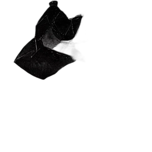 hat, mask, shoes, crown, 3d render, photorealistic, dark, monochrome transparent PNG cut-out
