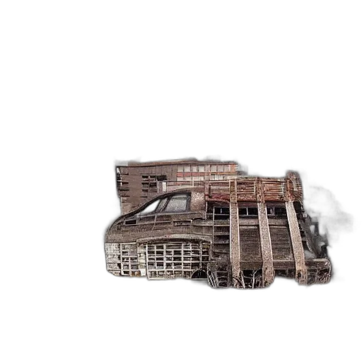 car, weapon, shoes, building, 3d render, concept art, photorealistic, watercolor transparent PNG cut-out