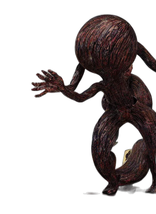 hair, creature, staff, robot, 3d render, concept art, pixel art, photorealistic transparent PNG cut-out