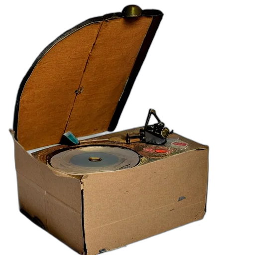 weapon, furniture, robot, old, phonograph, made, cardboard transparent PNG cut-out