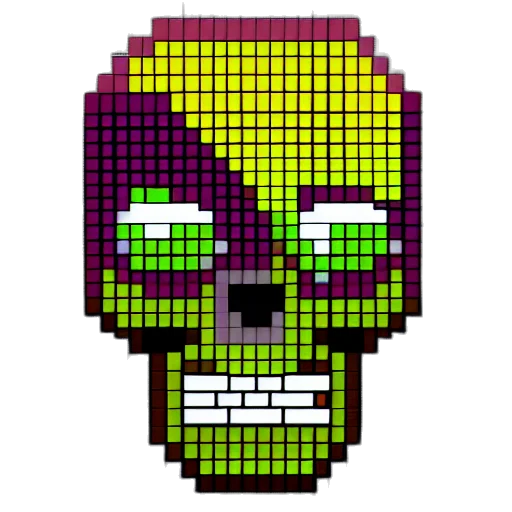 mask, face, robot, pixel art, cyberpunk, vaporwave, concept art, neon transparent PNG cut-out