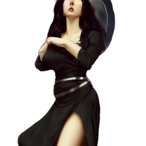 dress, hat, umbrella, staff transparent PNG cut-out