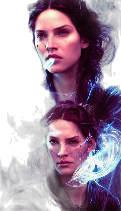 concept art, fantasy art, comic book art, cyberpunk transparent PNG cut-out