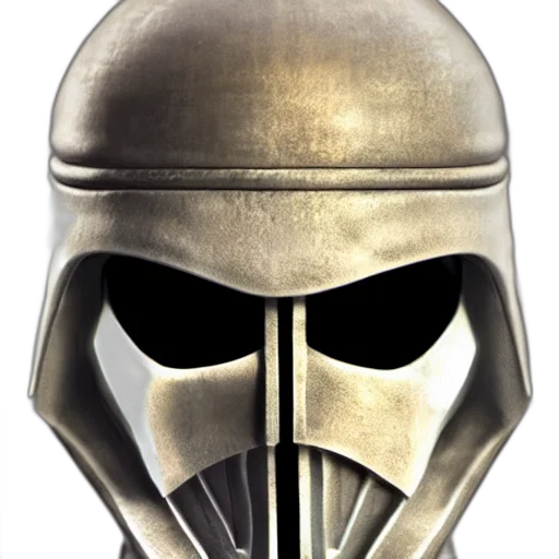 mask, weapon, concept art, photorealistic, 3d render, fantasy art, realistic, white transparent PNG cut-out