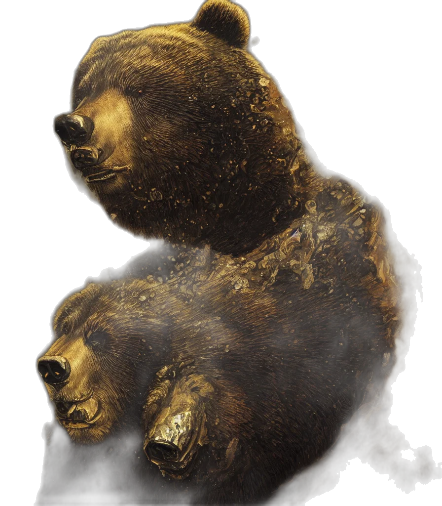 concept art, photorealistic, fantasy art, bear transparent PNG cut-out