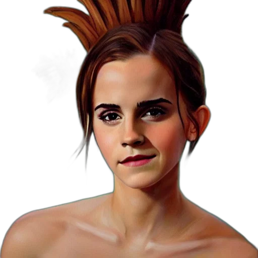 face, hair, crown, mask, photorealistic, fantasy art, concept art, oil painting transparent PNG cut-out