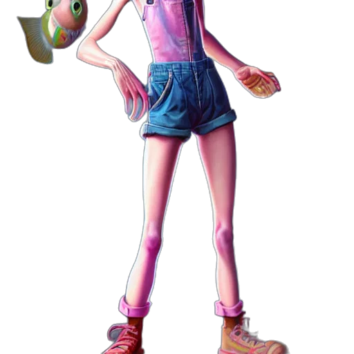 dress, staff, robot, creature, concept art, 3d render, vaporwave, cartoon transparent PNG cut-out