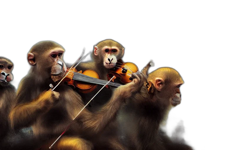 concept art, photorealistic, monkeys, space transparent PNG cut-out