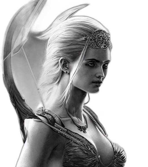 dragon, face, jewelry, sword transparent PNG cut-out