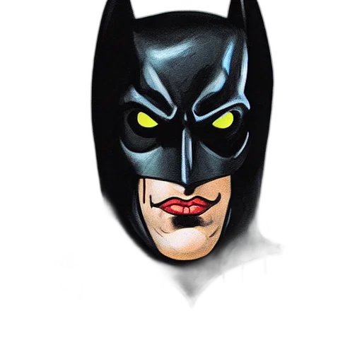 mask, comic book art, cartoon, concept art, photorealistic, tim, burton, batman transparent PNG cut-out