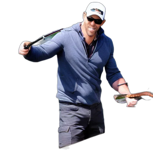 staff, weapon, photorealistic, 3d render, ryan, reynolds, fishing, pier transparent PNG cut-out