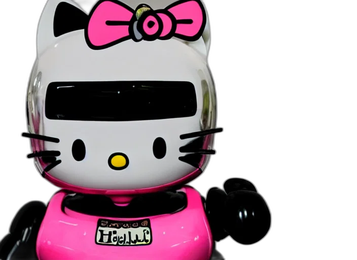 robot, 3d render, hello, kitty transparent PNG cut-out
