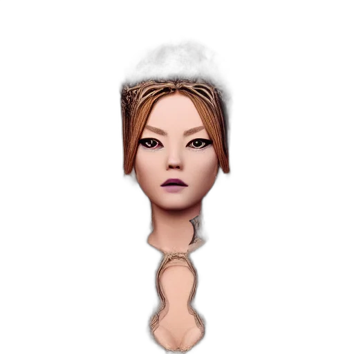 jewelry, face, staff, crown, 3d render, concept art, photorealistic, cartoon transparent PNG cut-out