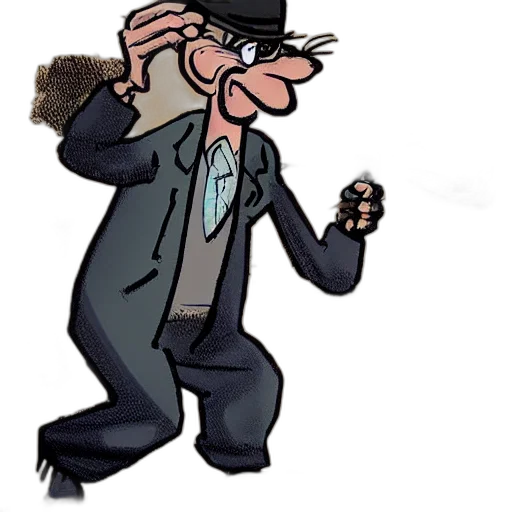hat, jacket, staff, cartoon transparent PNG cut-out
