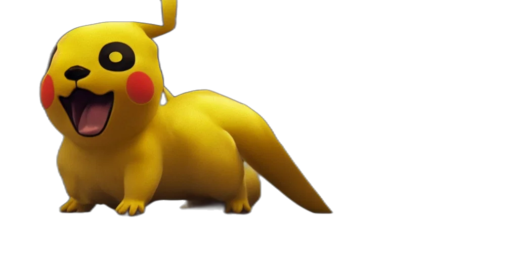 animal, creature, dragon, 3d render, concept art, photorealistic, pikachu, looks transparent PNG cut-out