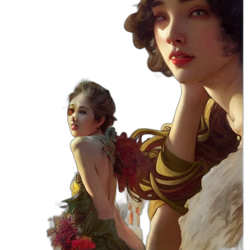 dress, jewelry, photorealistic, oil painting, fantasy art, concept art, fire, beach transparent PNG cut-out