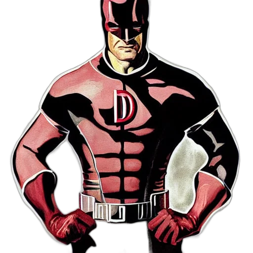 comic book art, concept art, cartoon, daredevil, painting, leyendecker transparent PNG cut-out